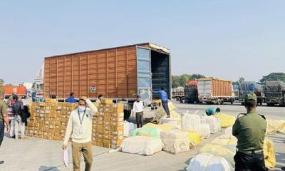 ভারতীয় ট্রাকে অর্ধকোটির অবৈধ পণ্য জব্দ